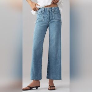 NWT Anthropologie PAIGE Anessa High-Rise Crop Wide-Leg Jeans Size 29
